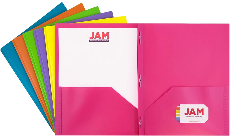 Assorted Fashion 9 x 12 Plastic Pop with Clasp Folders - 6 Pack