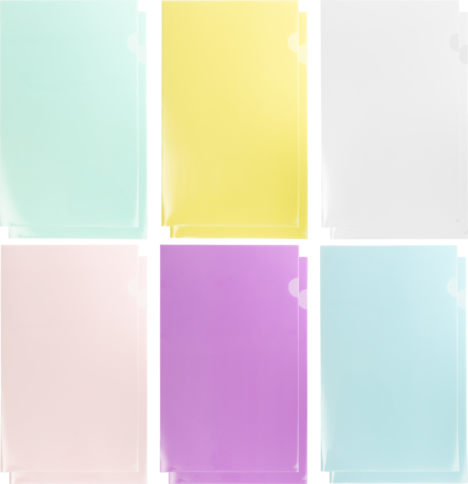 Assorted Color Legal 9 x 14 1/2 Plastic Sleeves - 12 Pack