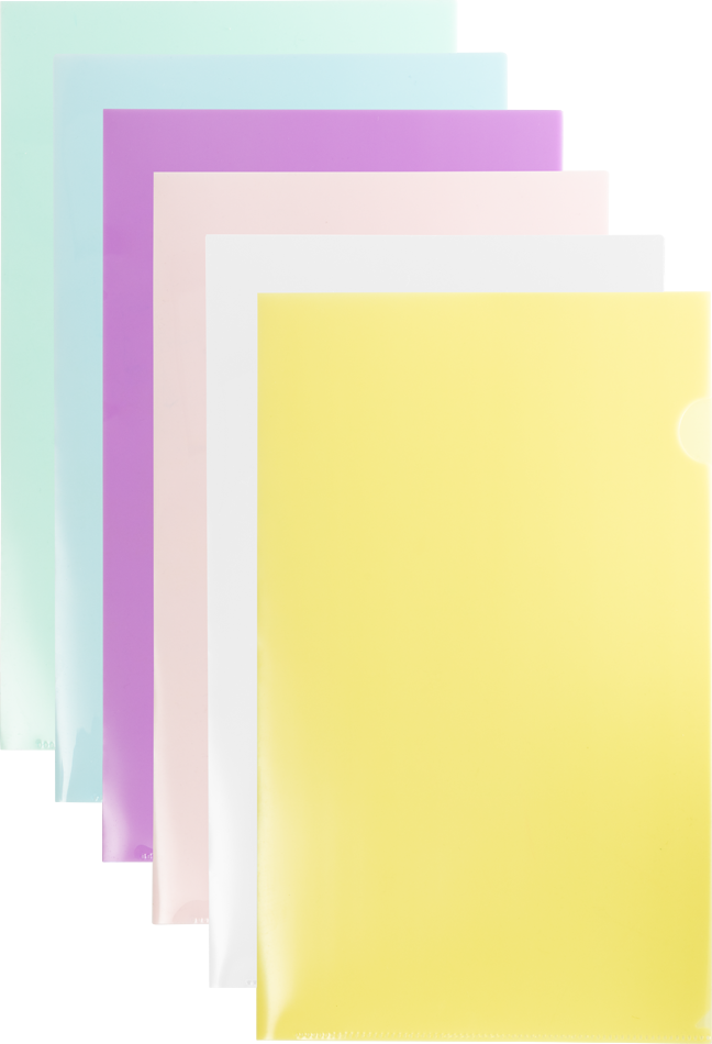 Assorted Color Legal 9 x 14 1/2 Plastic Sleeves - 12 Pack