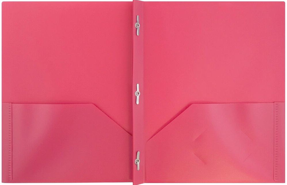 Assorted Fashion 9 x 12 Plastic Pop with Clasp Folders - 6 Pack