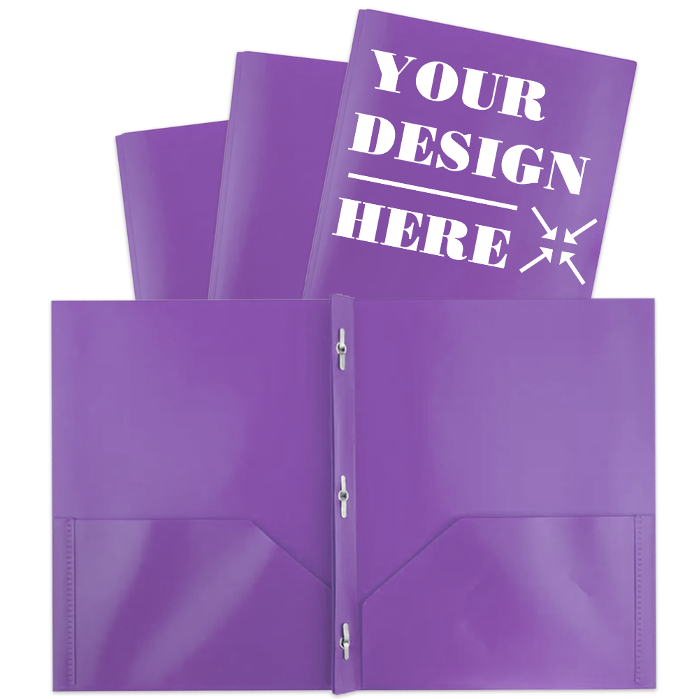 Purple 9 x 12 Plastic Pop Folders with Clasp