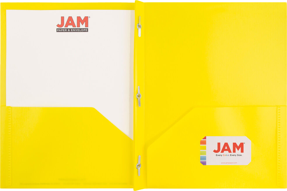 Yellow 9 x 12 Plastic Pop Folders with Clasp