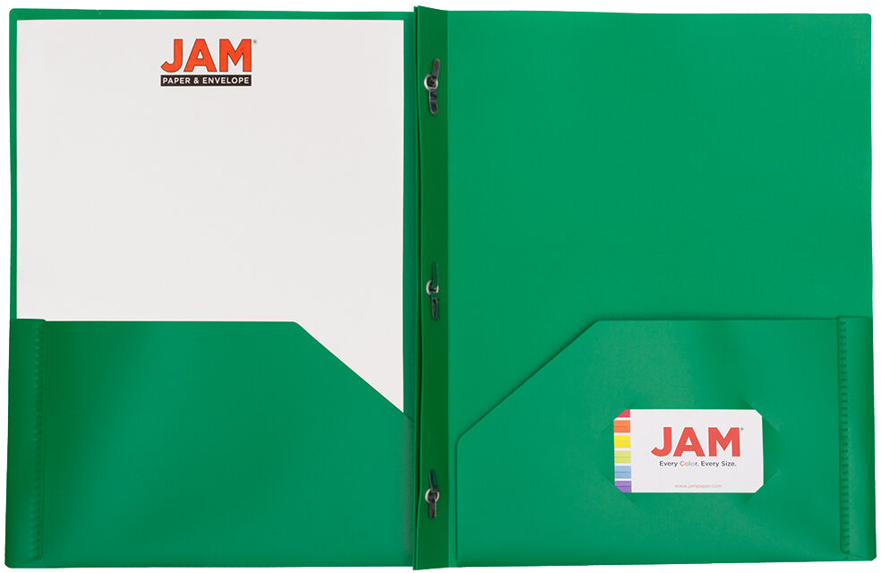 Green 9 x 12 Plastic Pop Folders with Clasp
