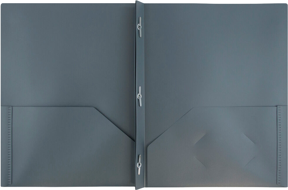 Gray 9 x 12 Plastic Pop Folders with Clasp