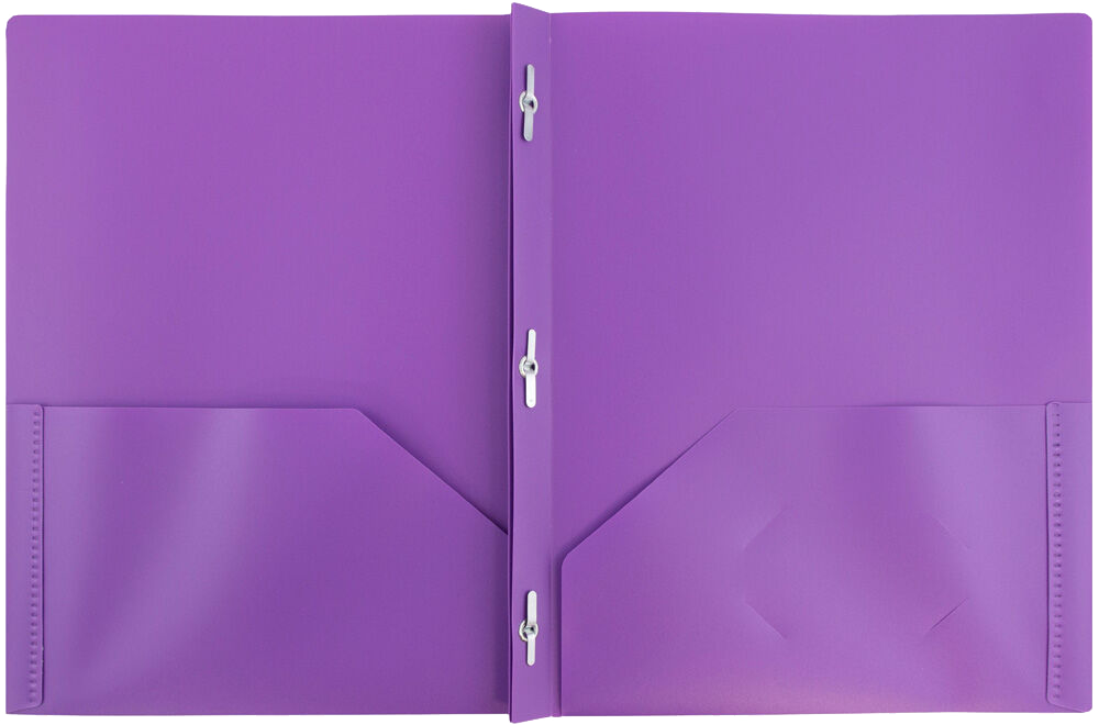 Purple 9 x 12 Plastic Pop Folders with Clasp