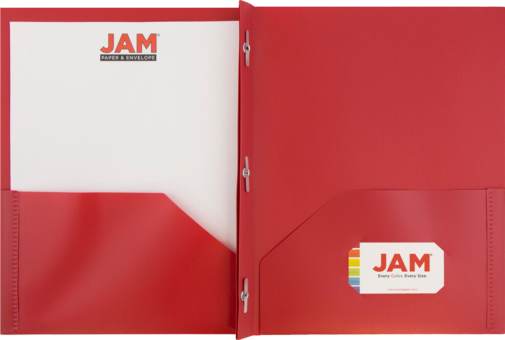 Red 9 x 12 Plastic Pop Folders with Clasp