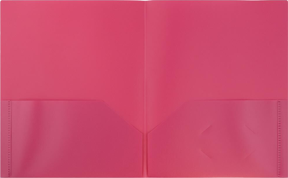 Fuchsia Pink 9 x 12 Plastic Pop Folders