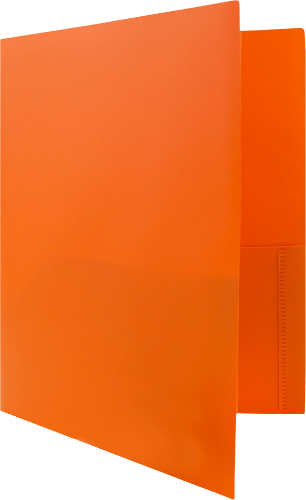 Orange 9 x 12 Plastic Pop Folders