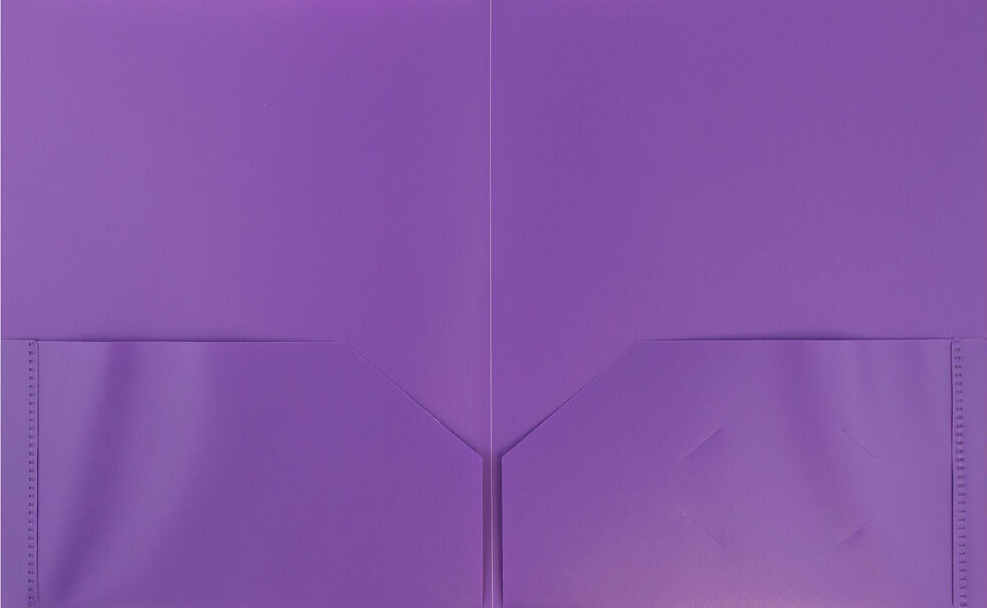 Purple 9 x 12 Plastic Pop Folders