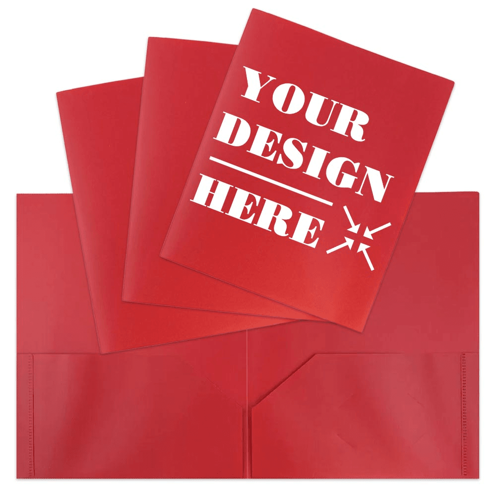 Red 9 x 12 Plastic Pop Folders