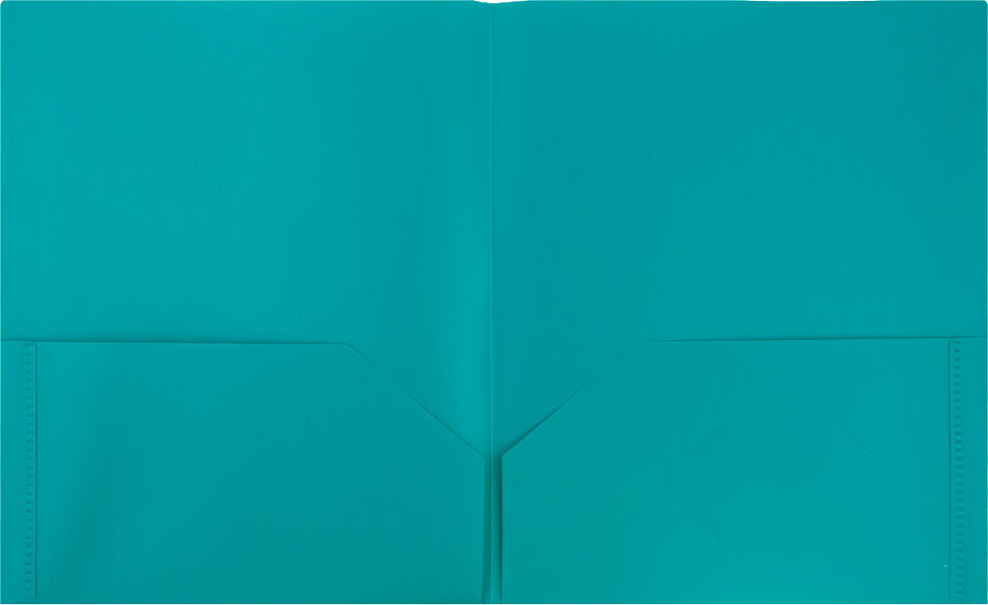Teal Blue 9 x 12 Plastic Pop Folders
