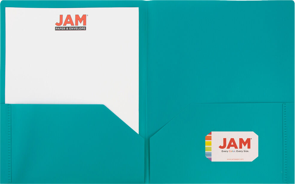 Teal Blue 9 x 12 Plastic Pop Folders