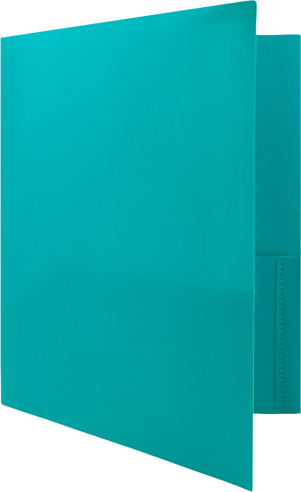 Teal Blue 9 x 12 Plastic Pop Folders