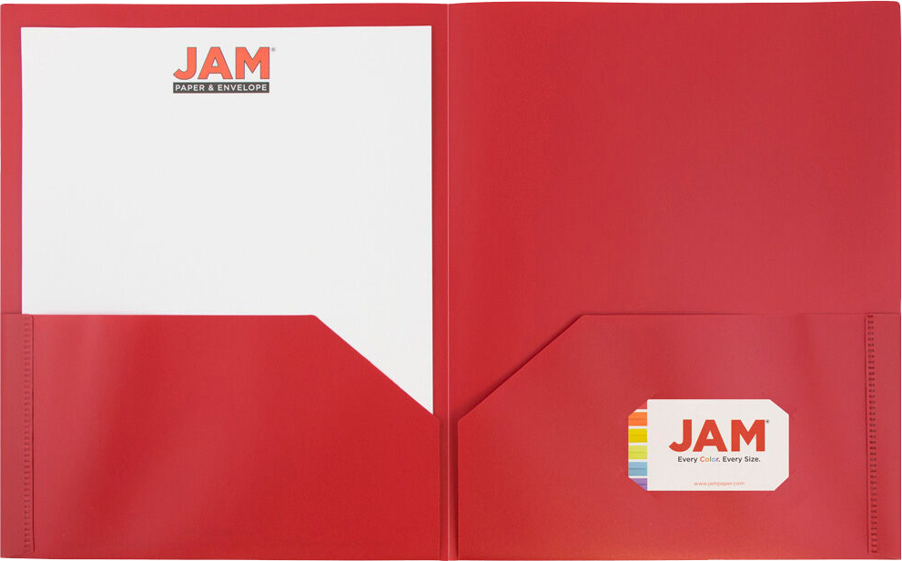 Red 9 x 12 Plastic Pop Folders