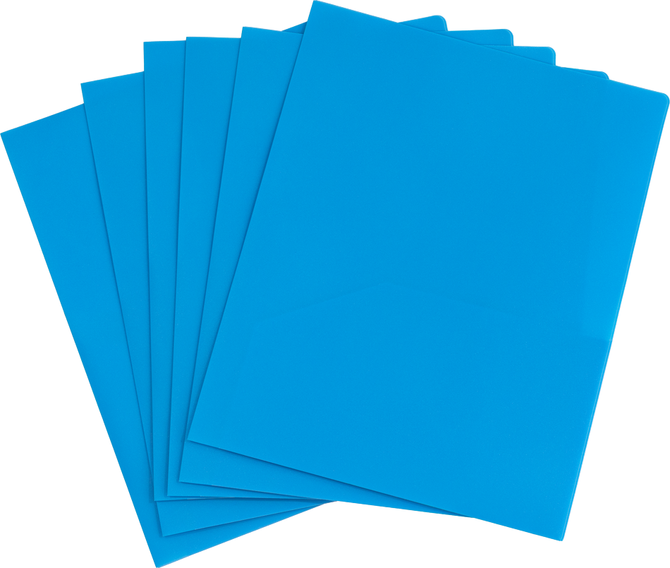 Light Blue 9 x 12 Plastic Pop Folders