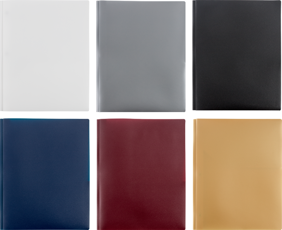 Assorted Professional 9 x 12 Plastic Pop with Clasp Folders - 6 Pack