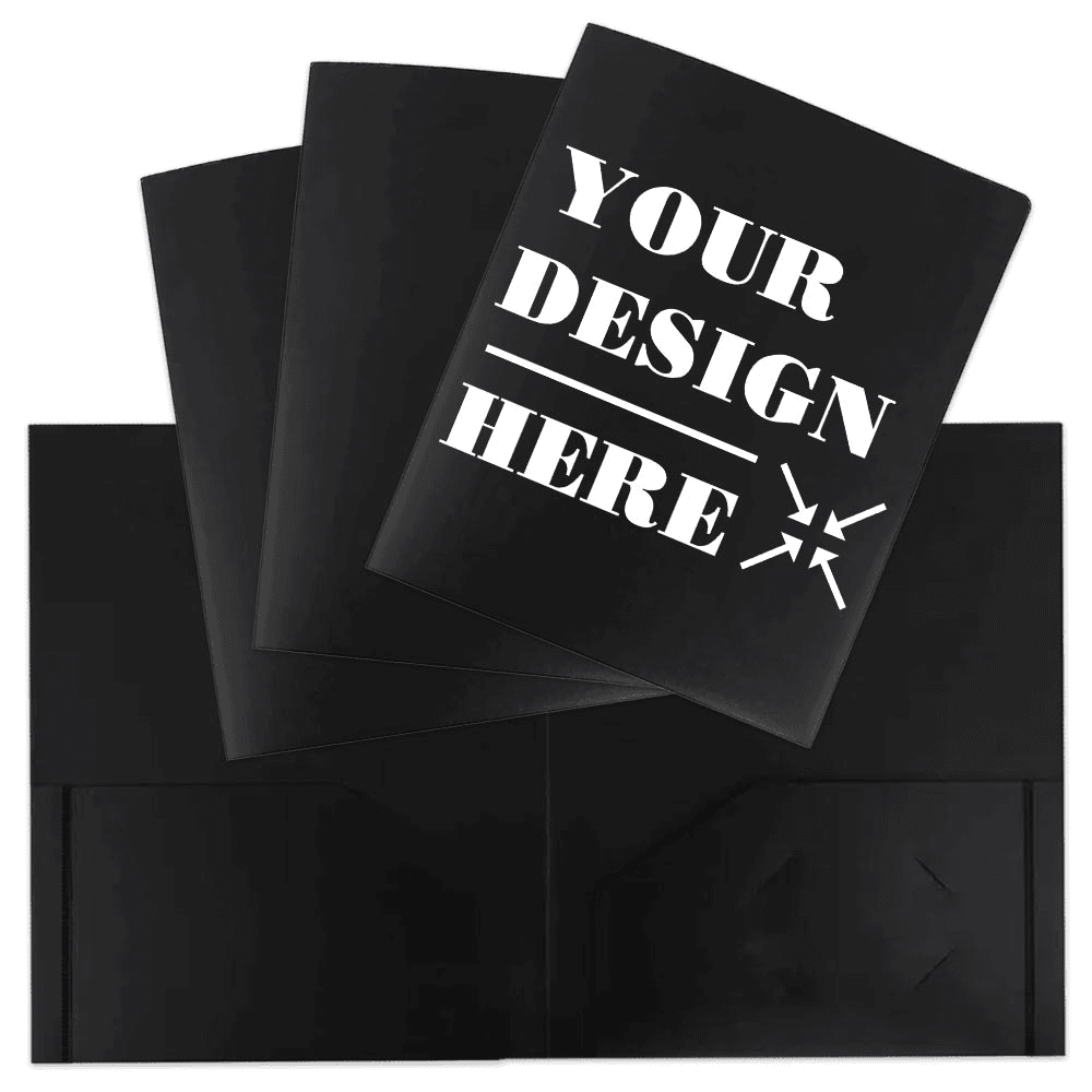 Black 9 x 12 Plastic Heavy Duty Folders