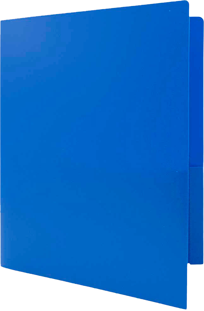 Blue 9 x 12 Plastic Heavy Duty Folders