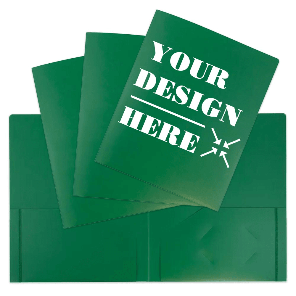 Green 9 x 12 Plastic Heavy Duty Folders