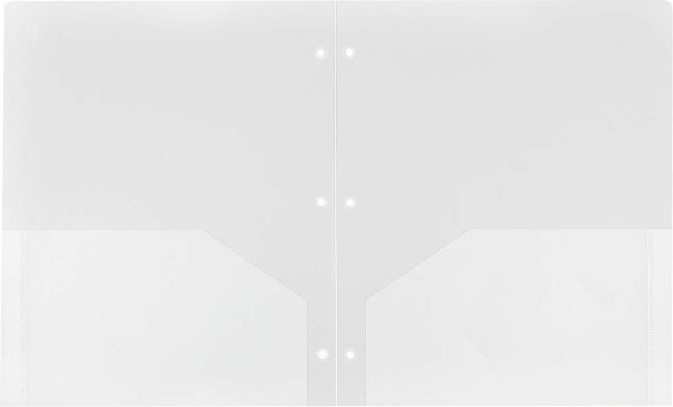 Clear 9 x 12 Plastic 3 Hole Punched Duty Folders