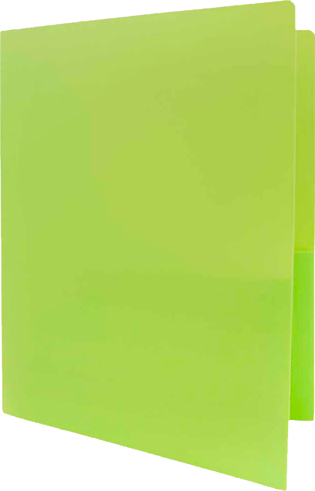 Lime Green 9 x 12 Plastic Heavy Duty Folders