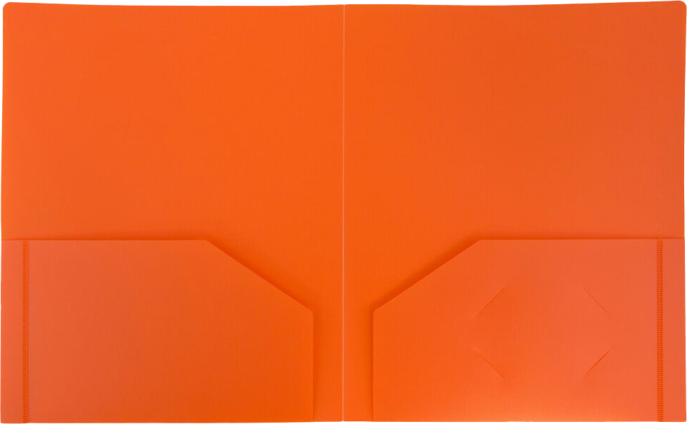 Orange 9 x 12 Plastic Heavy Duty Folders