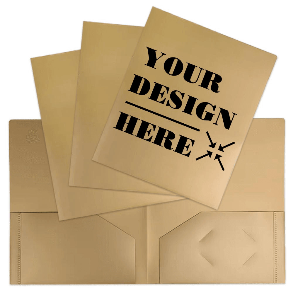 Gold 9 x 12 Plastic Heavy Duty Folders