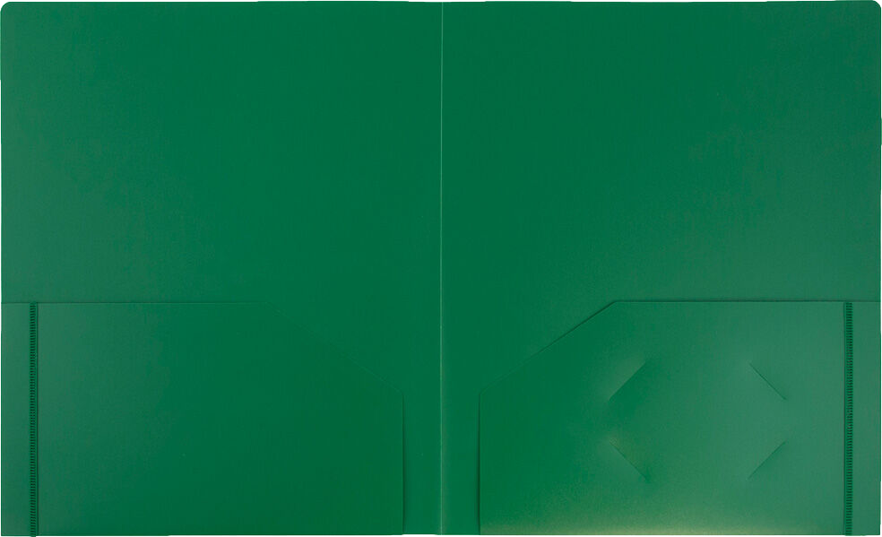 Green 9 x 12 Plastic Heavy Duty Folders