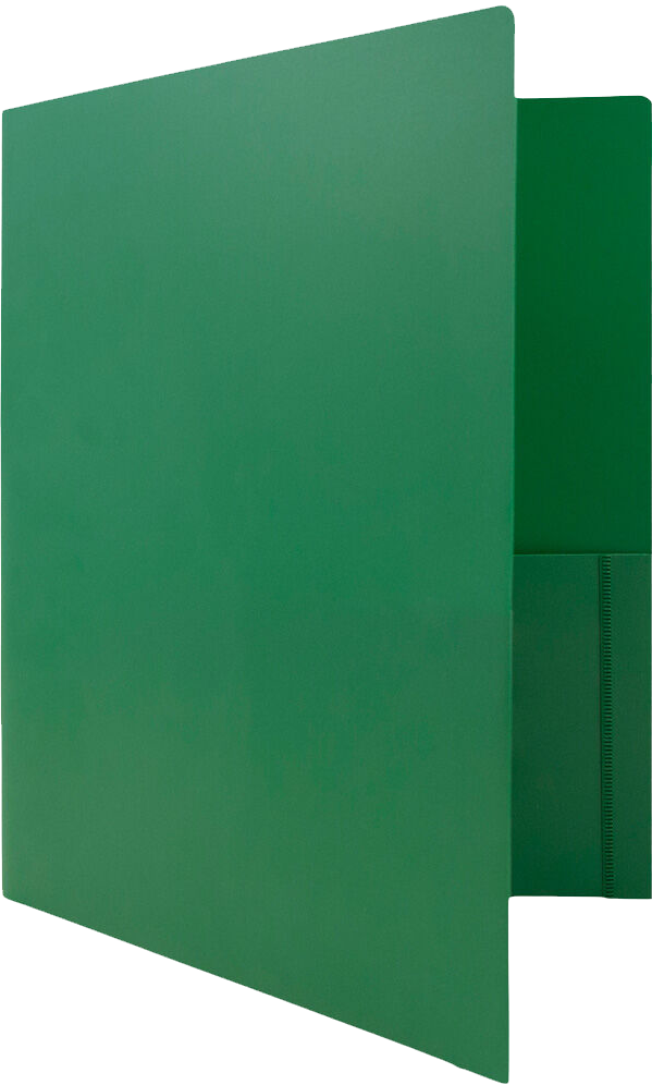 Green 9 x 12 Plastic Heavy Duty Folders
