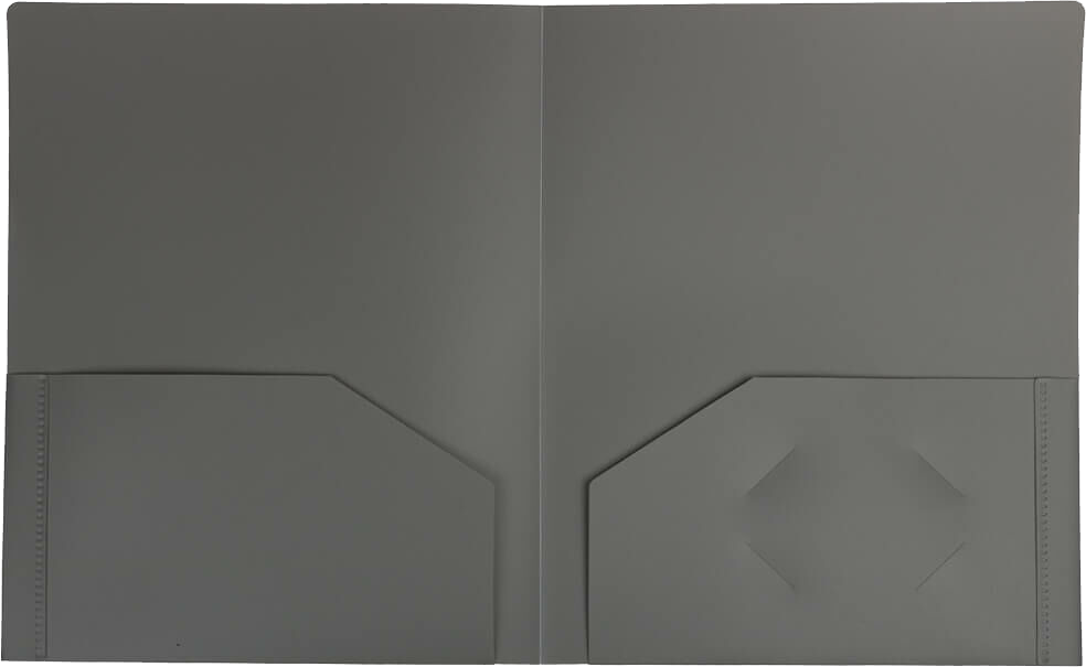 Gray 9 x 12 Plastic Heavy Duty Folders
