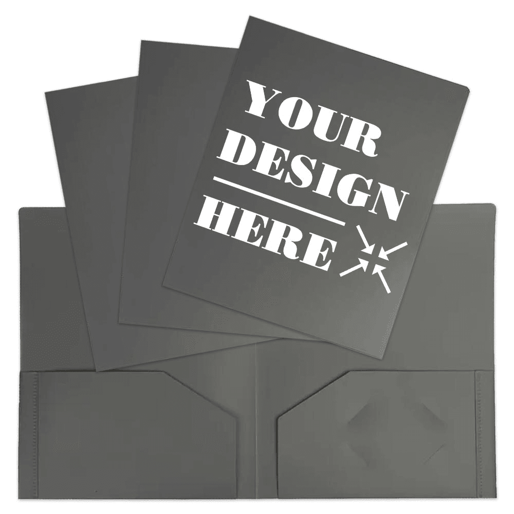 Gray 9 x 12 Plastic Heavy Duty Folders