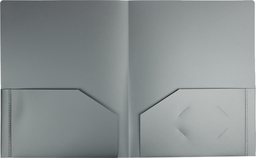Silver 9 x 12 Plastic Heavy Duty Folders