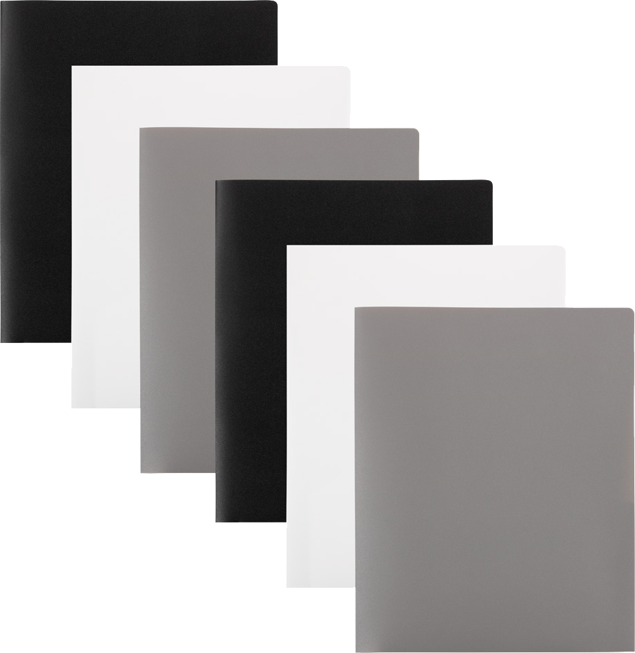 Assorted Business 9 x 12 Plastic Pop Folders - 6 Pack