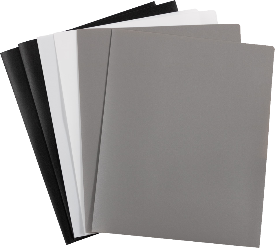 Assorted Business 9 x 12 Plastic Pop Folders - 6 Pack