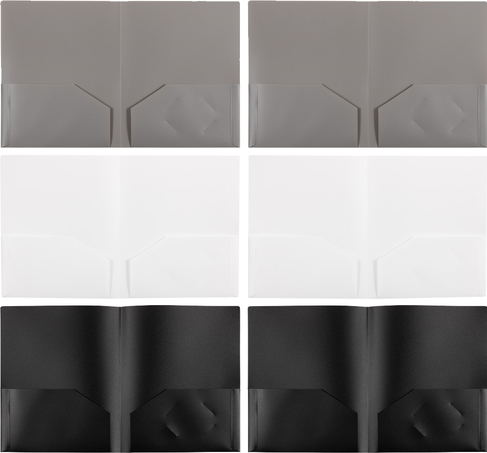 Assorted Business 9 x 12 Plastic Pop Folders - 6 Pack