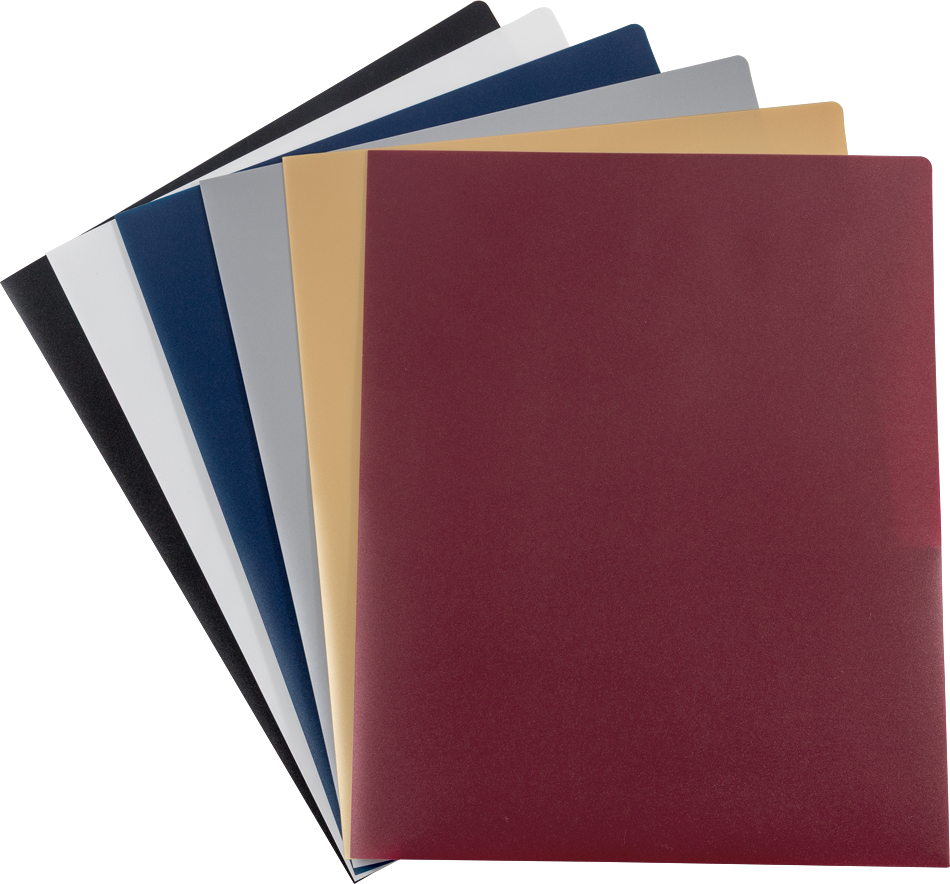 Assorted Professional 9 x 12 Plastic Pop Folders - 6 Pack