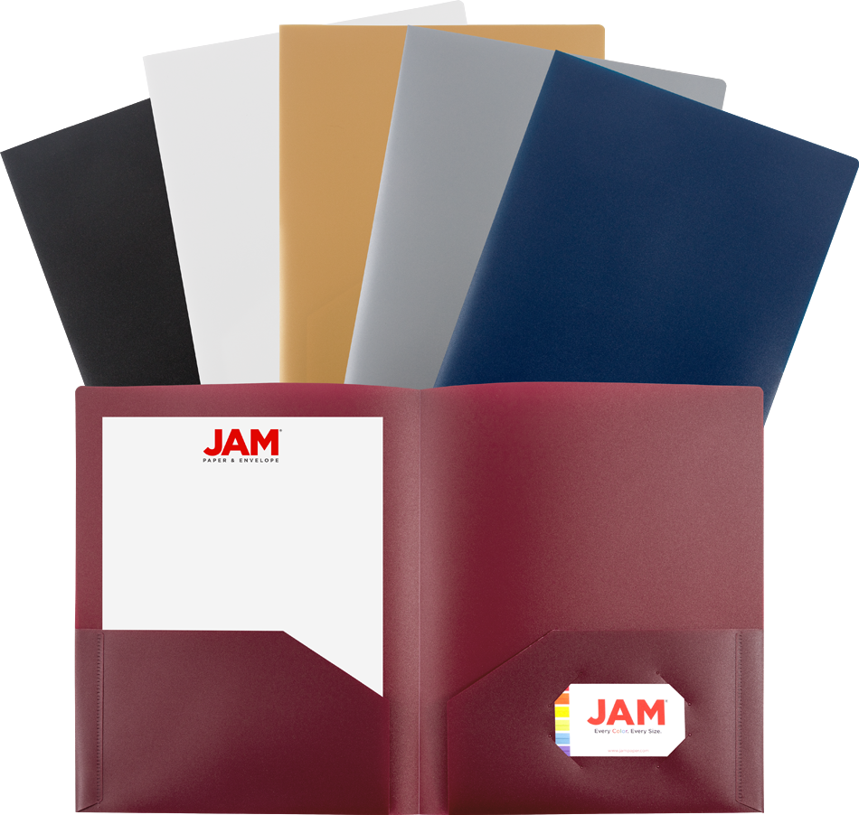Assorted Professional 9 x 12 Plastic Pop Folders - 6 Pack