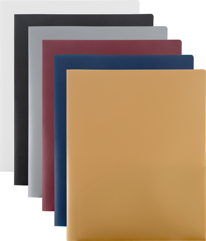 Assorted Professional 9 x 12 Plastic Pop Folders - 6 Pack
