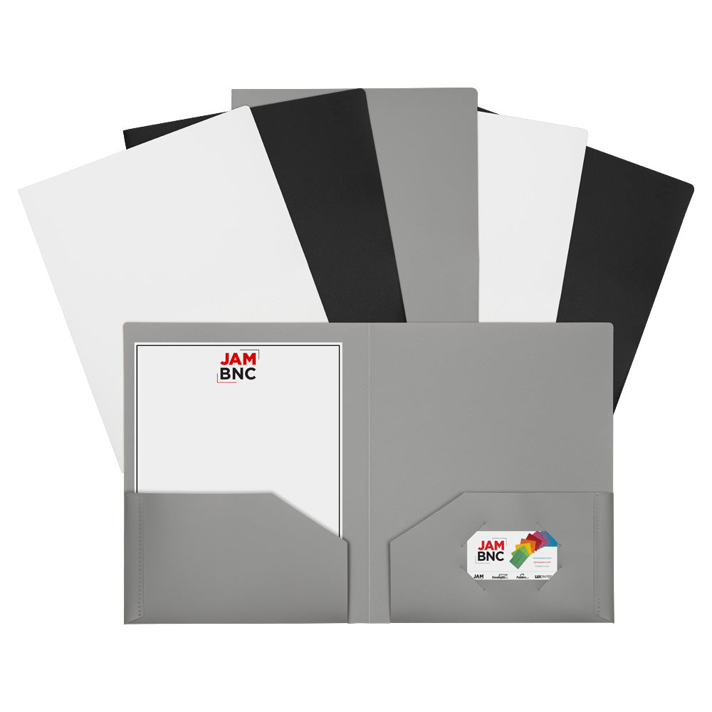 Assorted Business 9 x 12 Plastic Heavy Duty Folders - 6 Pack