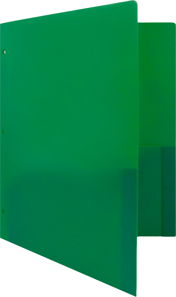 Green 9 x 12 Plastic 3 Hole Punched Duty Folders
