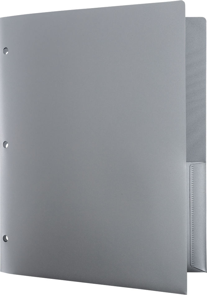 Assorted Professional 9 x 12 Plastic Heavy Duty 3 Hole Punch Folders - 6 Pack