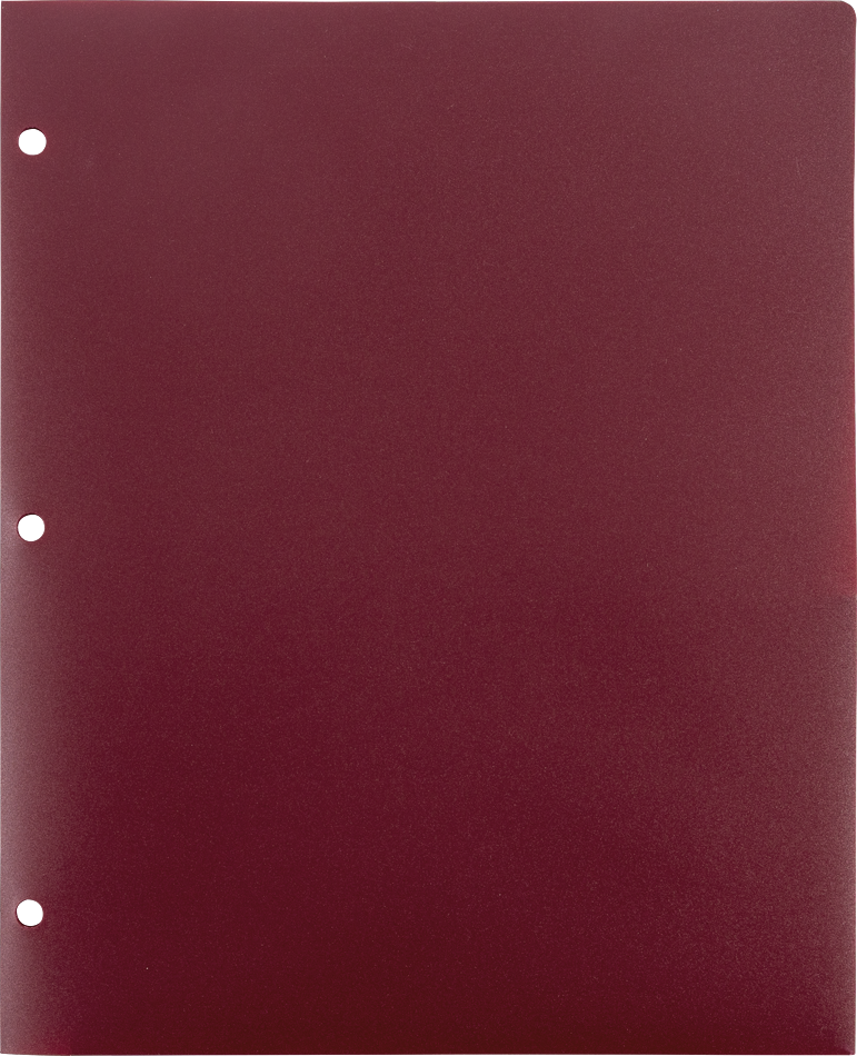 Assorted Professional 9 x 12 Plastic Heavy Duty 3 Hole Punch Folders - 6 Pack