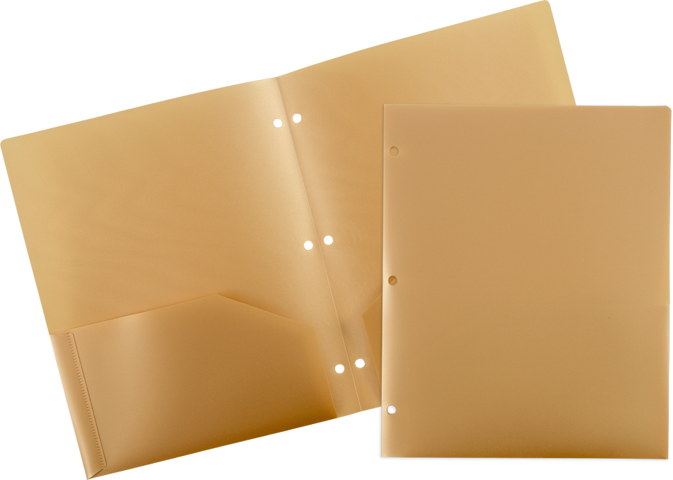 Assorted Professional 9 x 12 Plastic Heavy Duty 3 Hole Punch Folders - 6 Pack