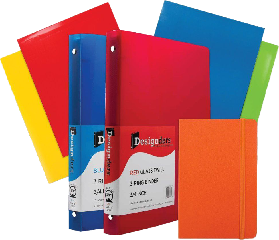 Orange Journal Primary Glossy Folders, 3/4 Inch Binders, and Orange Journal Pack