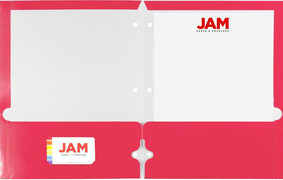 Glossy Hot Pink 9 x 12 3 Hole Punch Folders