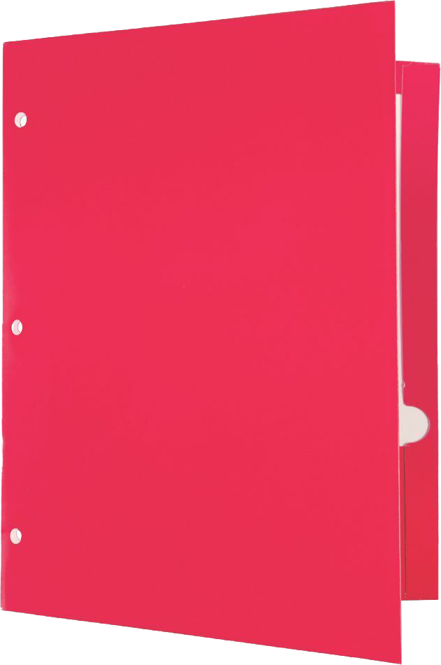 Glossy Hot Pink 9 x 12 3 Hole Punch Folders