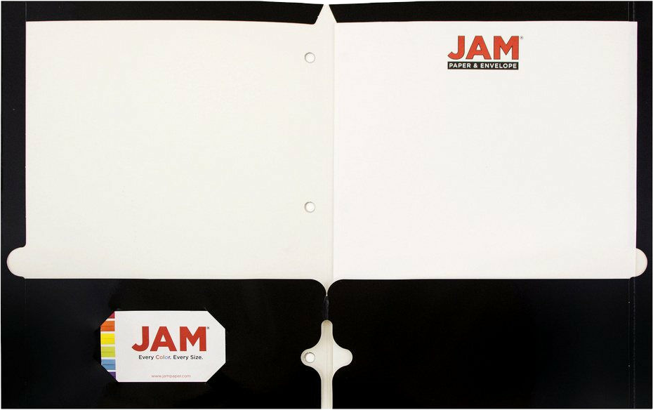 Glossy Black 9 x 12 3 Hole Punch Folders