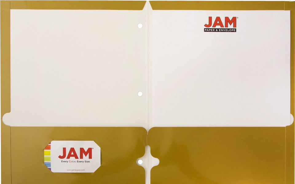 Glossy Gold 9 x 12 3 Hole Punch Folders