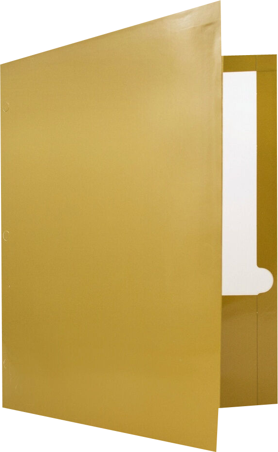 Glossy Gold 9 x 12 3 Hole Punch Folders