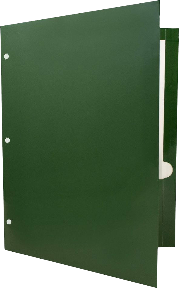 Glossy Green 9 x 12 3 Hole Punch Folders